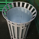 Flared top steel bin