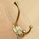 Brass double hat and coat hooks
