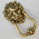 Brass lion knocker