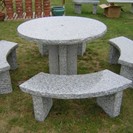 Round table & 4 benches